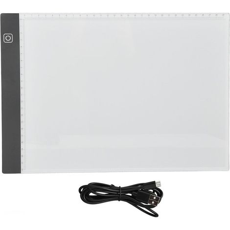 Tableau de copie USB A4 5V, 3 niveaux de gradation, commande tactile, tapis de dessin LED avec échelle 300-350LM (1/5)