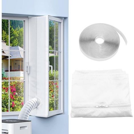 Bande d'étanchéité amovible pour fenêtre de climatisation, 300 cm, adaptée aux systèmes de climatisation, sans perçage. (1/4)