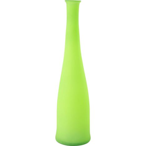 Vase bouteille en verre vert néon design contemporain - Vert néon lumineux (1/2)