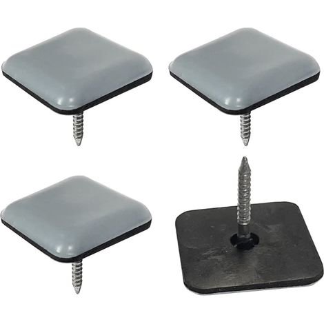 4x Patin glisseur carré 37 x 37mm à clouer clou protection sol pied chaise meuble Multicolore (1/2)