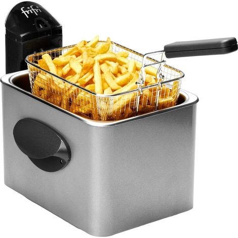 Frifri - 1 kg pommes frites 3,5l 3200w metalldeckel, silber - f1905 - 5412144190526