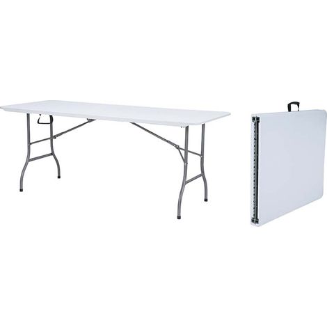 Tavolo set birreria in resina pieghevole 180x75xh74 cm, bianco