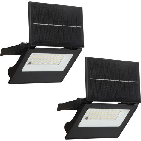 Wolketon 2X LED Solar Wandleuchte Strahler Lampen mit Bewegungsmelder Balkon Außen Treppen