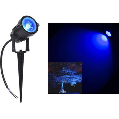 Picchetto led da giardino 5w nero luce blu orientabile faretto luci per esterno (1/5)