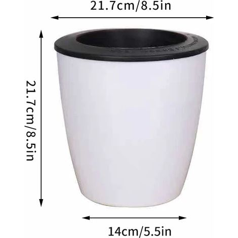 (S6) Pots de fleurs paresseux, pot de fleurs hydroponiques en plastique à arrosage automatique, culture hydroponique de plantes succulentes en pot, décoration de bureau pour la maison (1/4)