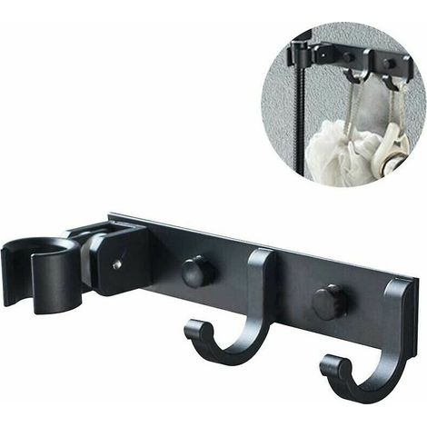RHG Showerpipe siège support de douche universel barre de douche support mural (Noir)-