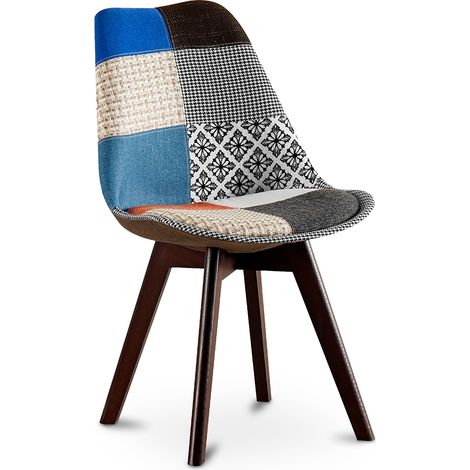 Esszimmerstuhl - Bezogen mit Patchwork - Pixi Multicolor
