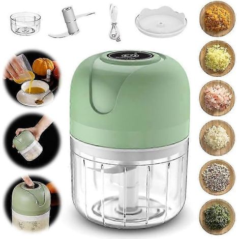 Mini hachoir à légumes électrique, hachoir à ail de 250 ml avec chargement USB (FMY) (1/5)
