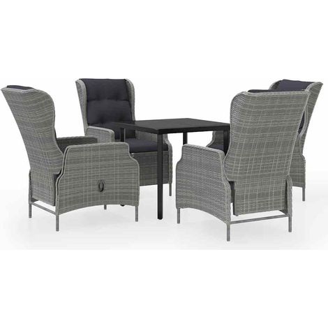 Maison Exclusive - Set Mobili da Pranzo per Giardino 5 pz Grigio Chiaro (1/5)