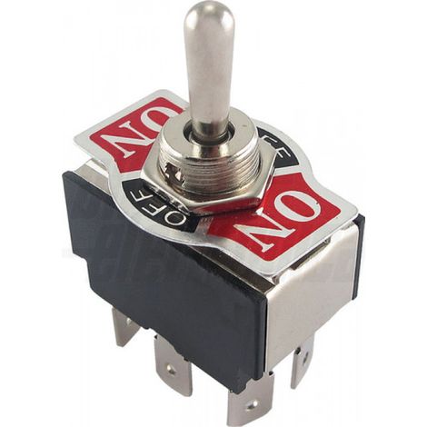 Interruttore deviatore medio alpha elettronica 2p 10-15a on/off/on - 310-077 (1/2)