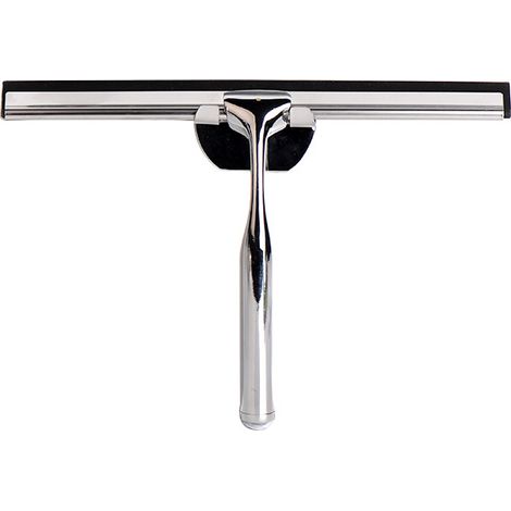 Grattoir de salle de bain sans perçage avec support - Grattoir en acier inoxydable pour vitres de douche, fenêtres et miroirs