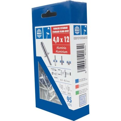 Remache cabeza alomada Ø 4,0 x 12 mm bralo 95 uds (1/2)