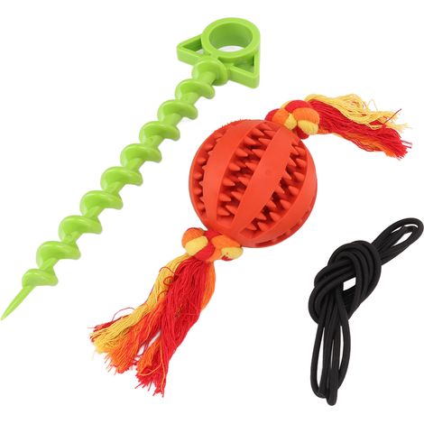 Jouet pour chien à tirer à la corde, balle à mâcher interactive renforcée anti-morsure avec cordon de serrage pour l'extérieur (1/5)