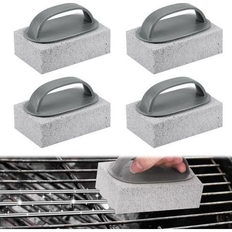 4Pcs Grill Nettoyage Pierre avec Poignée, Griller Pierre Nettoyant Ponce, Réutilisable Blocs Briques de Nettoyage pour Nettoyer Barbecue Grills, Griddle, Four Carreaux (1/5)
