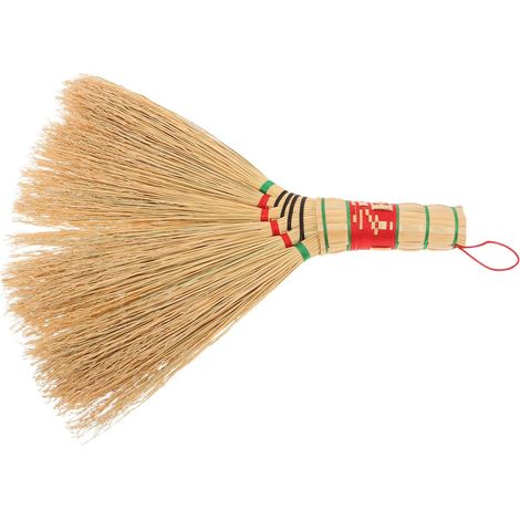 Balai fouet en paille de sorgho tressée à la main, 30 cm, petite brosse à main (1/5)