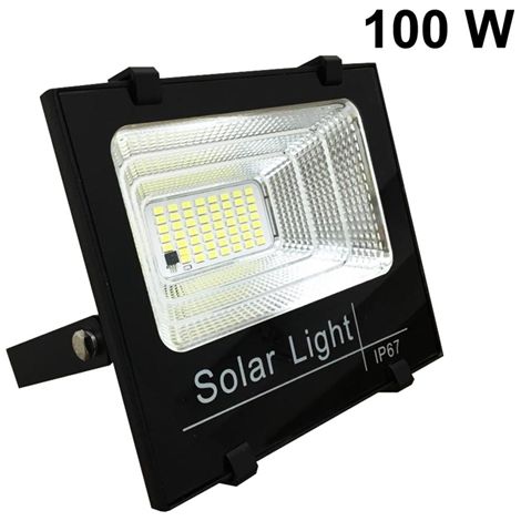 Proiettore Faro Solare LED 100w con Pannello Incluso Dimmerabile con Telecomando (1/4)