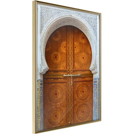 Affiche Murale Encadrée "Closed Passage Brown" 21 x 30 cm Or