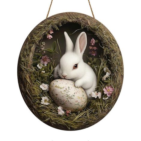 Rustique lapin décoration, intérieur et extérieur utilisation, pour jardin clôture,M (1/5)