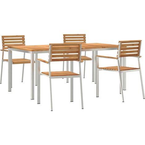 Maison Exclusive - Garten Essgruppe 5 pcs Massives Teakholz und E