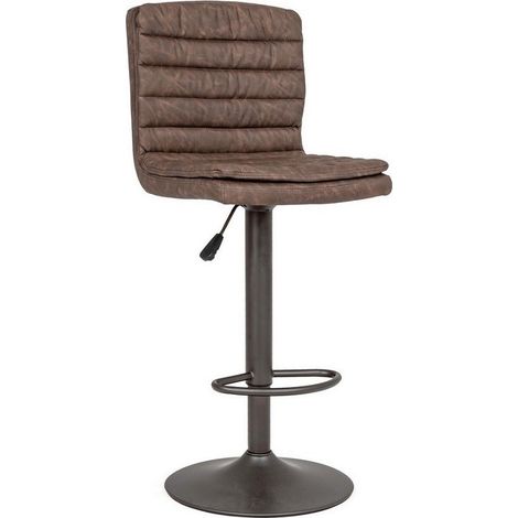Tabouret de bar vintage simili cuir marron Connor 41 x 50 x 94,5 cm (1/5)