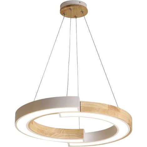 V-TAC LED Kronleuchter mit 2 Halbmonden 32W Holz 4337112cm Naturweiß