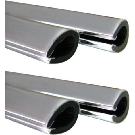 Trade Shop - Set De 4 Tiras De Parachoques Perfil De Puerta De Coche Tuning Cromado 88cm 68cm -
