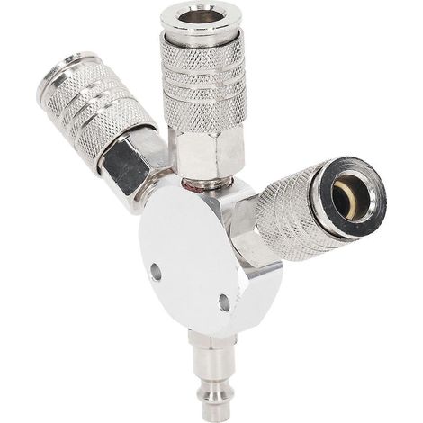 3-Wege-Luftverteiler 1/4 Zoll NPT-Außengewinde 3-Wege-Verteiler Aluminiumlegierung Pneumatikanschluss für Industrie