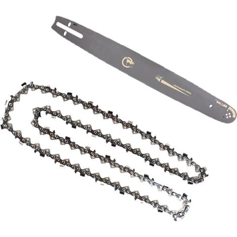 Kit Chaine Guide 50 cm, 20 pouces + 2 chaines 76 maillons pour tronçonneuse A