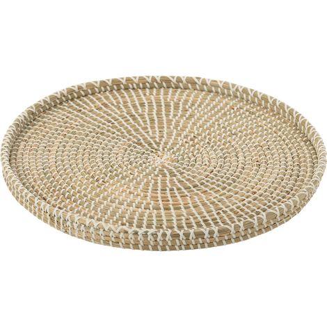 Plateau Déco en Jonc de Mer "Reid" 43cm Naturel