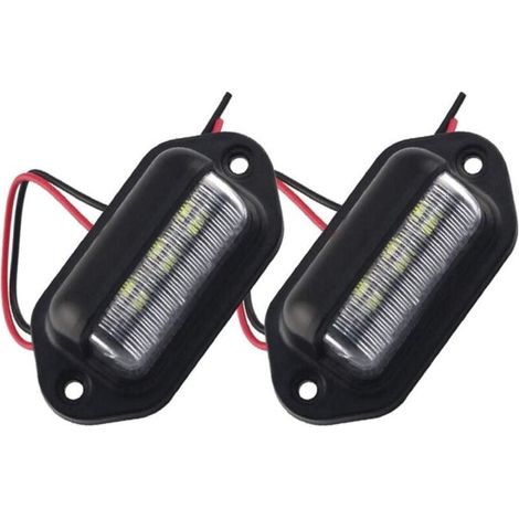 2PCS Feux Arrière LED Étanches pour Plaque Immatriculation - 6 SMD, 12V/24V, Compatible avec Camion, Voiture, Camionnette, Remorque et Caravane (1/5)
