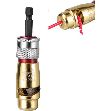 Pince à dénuder électrique - Machine à dénuder automatique pour couper rapidement les fils - Perceuse électrique manuelle - Outil portable en alliage d'aluminium pour électricien (4 m²) (1/5)