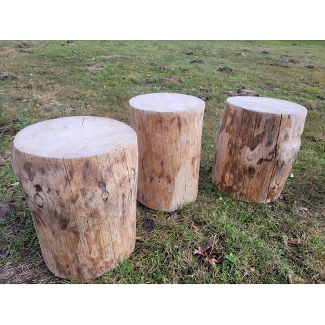 Holzstamm Sitzhocker gehobelt Höhe ca 40-42cm Durchmesser ca 28-30cm (1/5)
