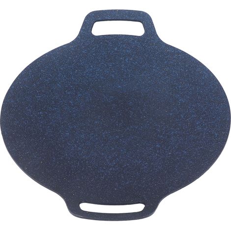 Poêle à BBQ ronde antiadhésive pour réchaud gaz portable, idéale pour camping et plein air.