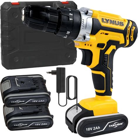 Perceuse visseuse sans fil étui, 2 x batteries 18 V 2 Ah, LED (1/5)