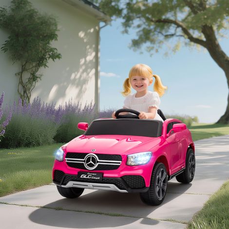 Elektroauto für Kinder, 12V Kinderauto mit Fernbedienung, LED-Lichter, Musik, 3 Geschwindigkeiten, 3-6 Jahre, Rosa