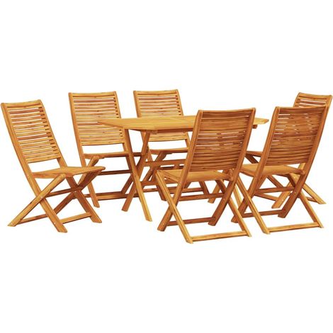 Maison Exclusive - Set da Pranzo per Giardino 7 pcs Marrone (1/5)