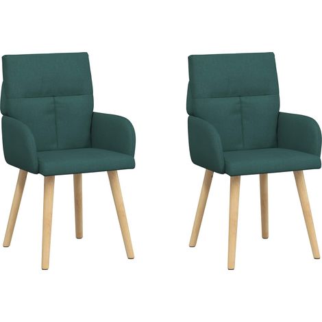 Esszimmerstühle 2 pcs Stoff Dunkelgrün 60 x 56 x 96 cm vidaXL (1/5)