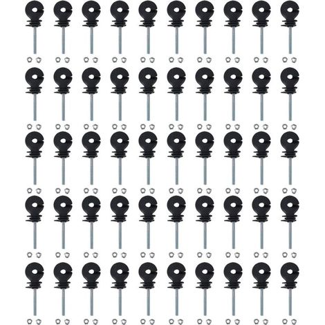Lot de 50 isolateurs de clôture électrique,Isolateurs à Anneau à Visser Accessoires de Clôture Électrique Accessoires de système de Grille Tube isolateur annulaire pour élevage d'animaux (1/5)