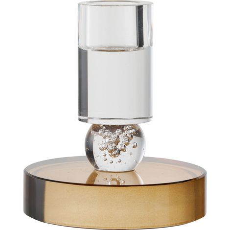 Portacandela in vetro marrone e bianco ø8,5x10 cm — House Nordic