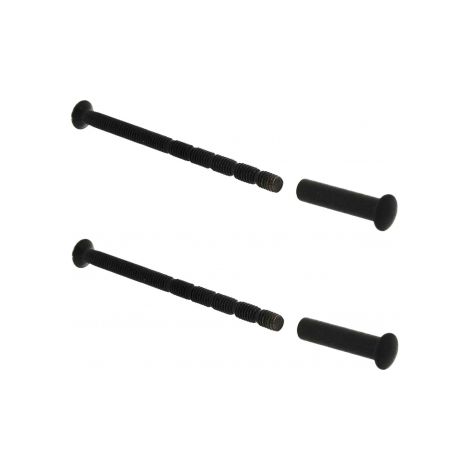 Ouvre&Déco – Lot de 2 vis relieuses noires 4x90 mm – Têtes bombées fendues pour finition soignée – Fixation esthétique pour menuiserie