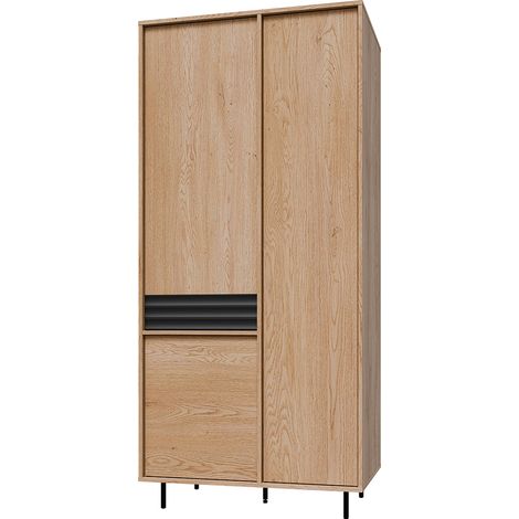 Armario 3 puertas Astra Madera y Negro (1/5)