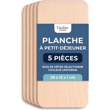 Lot de 5 Planches à Découper en Hêtre Clair 28 x 15 cm (1/5)