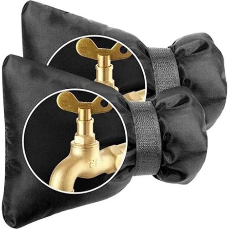 Set mit 2 dicken, frostsicheren Außenarmaturenabdeckungen – Wärmedämmung – Für den Winter – Schwarz, 17 x 21 cm