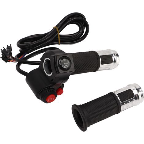2 Poignées d'accélérateur électrique pour vélo avec 4 voyants et commutateur 3 vitesses, kit de rétrofit pour bicyclette, contrôle de vitesse (1/5)