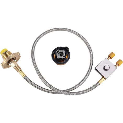 Adaptateur de remplissage pour réchaud à gaz extérieur, valve de remplissage pour bouteille de propane, raccord plat pour le remplissage des bouteilles de gaz - JBMEDIA (1/4)