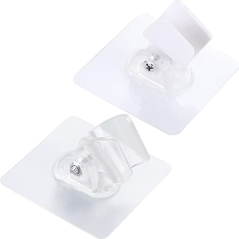 PRETYZOOM Support de pommeau de douche sans perçage (lot de 2), réglable, en ABS et PC, étanche, pour métal et verre. (1/5)