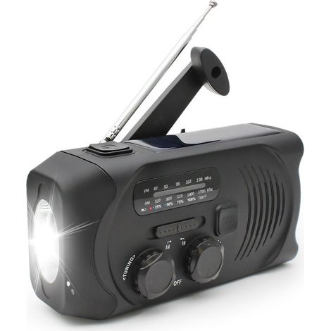 Radio a manovella sign con celle solari torcia elettrica e power bank da 2000 mah
