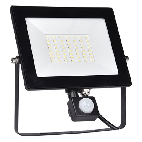 Faro proiettore led nero da esterno con sensore di movimento impermeabile luce bianca fredda 20w (1/3)