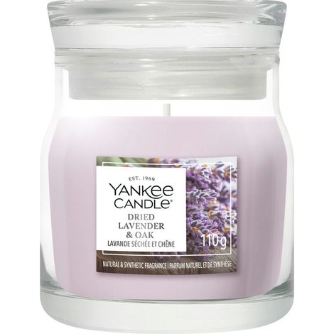 Candela piccola Signature Dried Lavender & Oak 110g Viola Yankee Candle