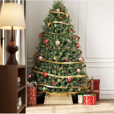 Gonna copribase per albero di Natale in legno di abete, effetto invecchiato, DESVIAE (1/5)